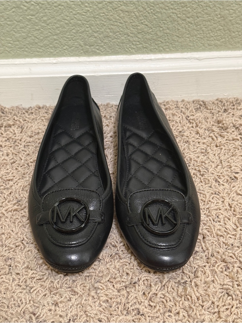 Michael Kors MK Black Leather Flats US 7.5